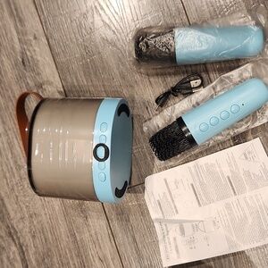 NWT RGB Smart Portable Speaker & 2 Microphone Set Model K52 Gray & Blue